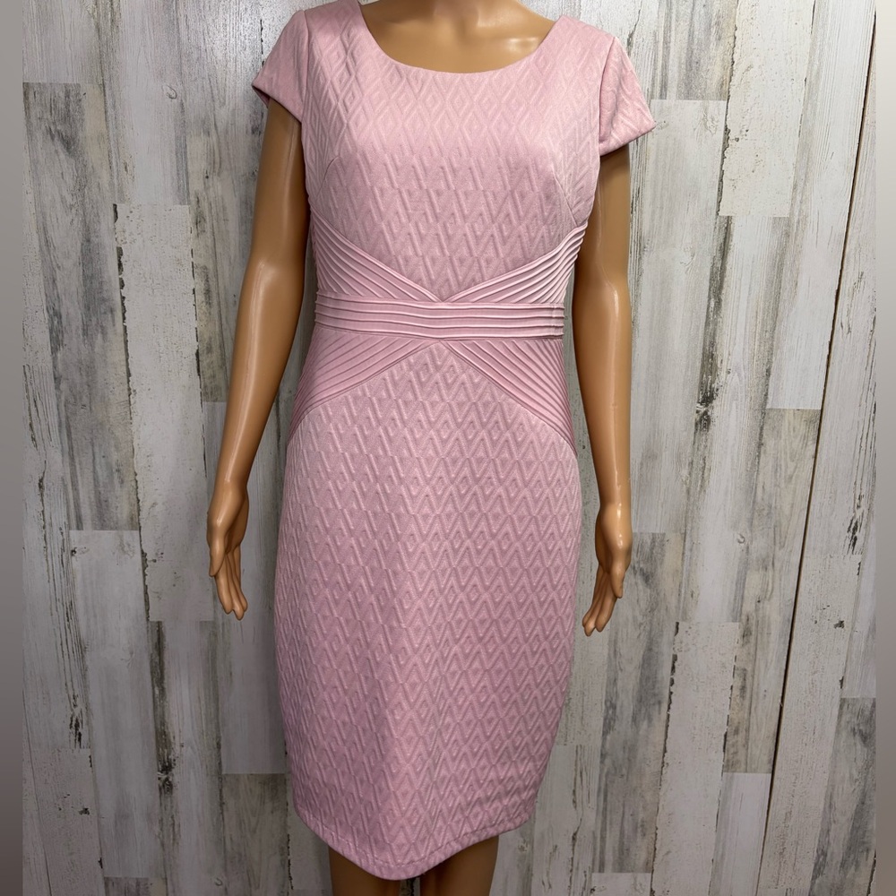 Chaya Textured Pink Cap Sleeve Dress‎